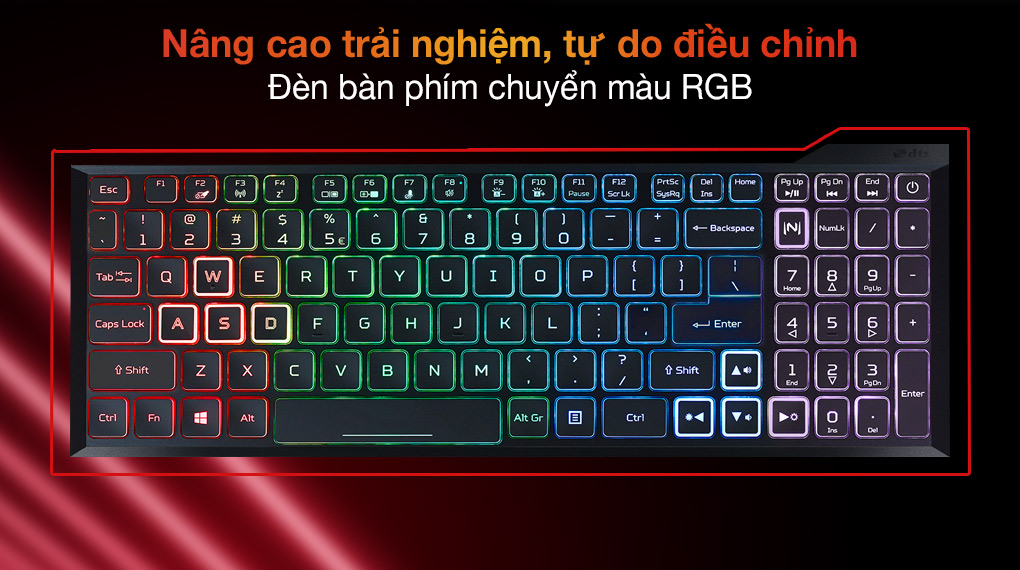 Acer Nitro 5 Gaming AN515 57 50FT i5 11400H (NH.QD8SV.003) - Bàn phím