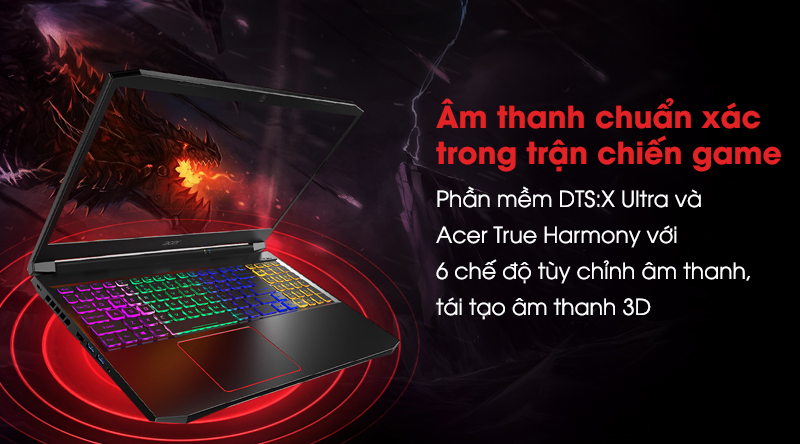 Laptop Acer Nitro 5 AN515 55 58A7 i5 (NH.Q7RSV.002) - Âm thanh chuẩn gaming