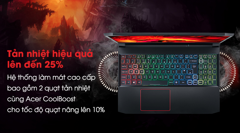 Laptop Acer Nitro 5 AN515 55 58A7 i5 (NH.Q7RSV.002) - Tản nhiệt nhanh 