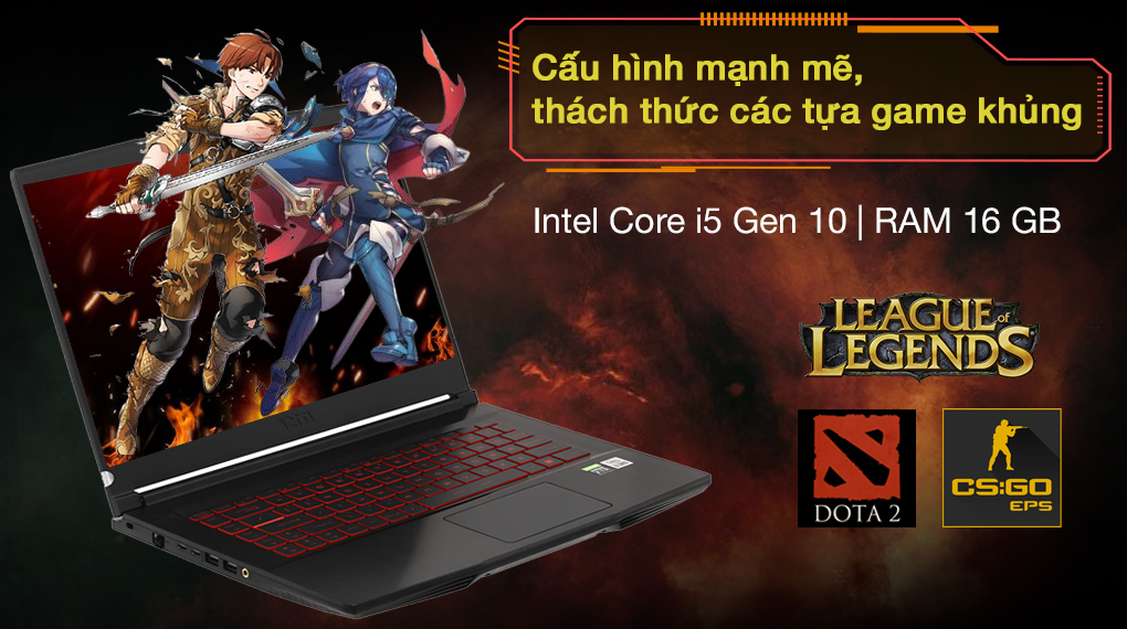 MSI Gaming GF65 Thin 10UE i5 10500H (286VN) - Cấu hình