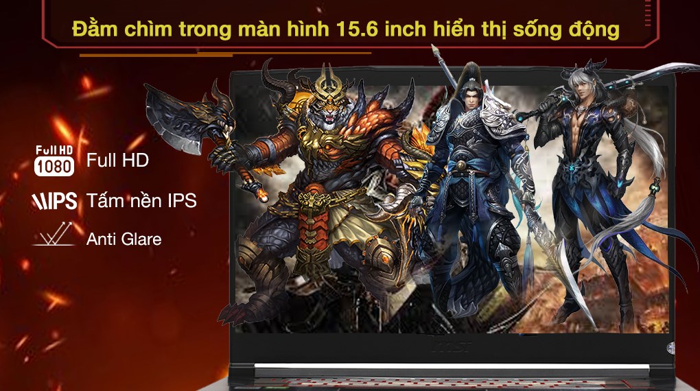 MSI Gaming GF65 Thin 10UE i5 10500H (286VN) - Màn hình