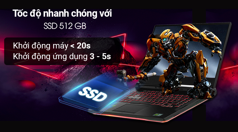 Laptop gaming ASUS ROG G531GD tăng tốc độ khởi động máy