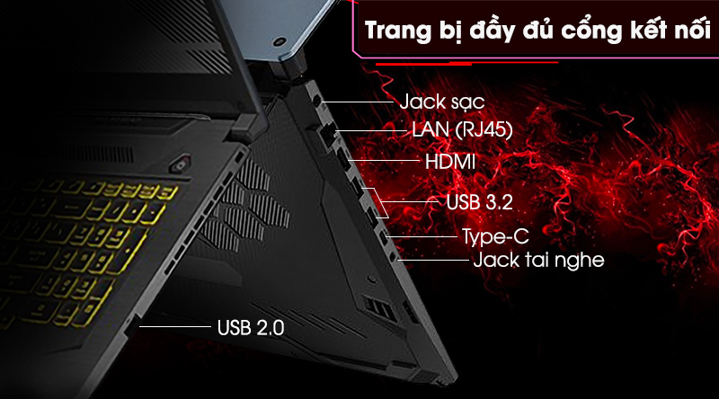 Laptop Asus TUF Gaming FX506LH i5 (HN002T) - Cổng kết nối