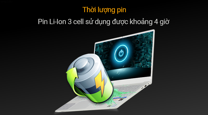 Pin Li-Ion 3 cell sử dụng được khoảng 4 giờ