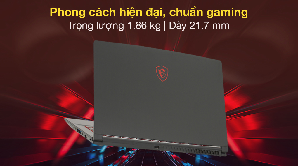 MSI Gaming GF63 Thin 10SC i7 10750H (480VN) - Thiết kế