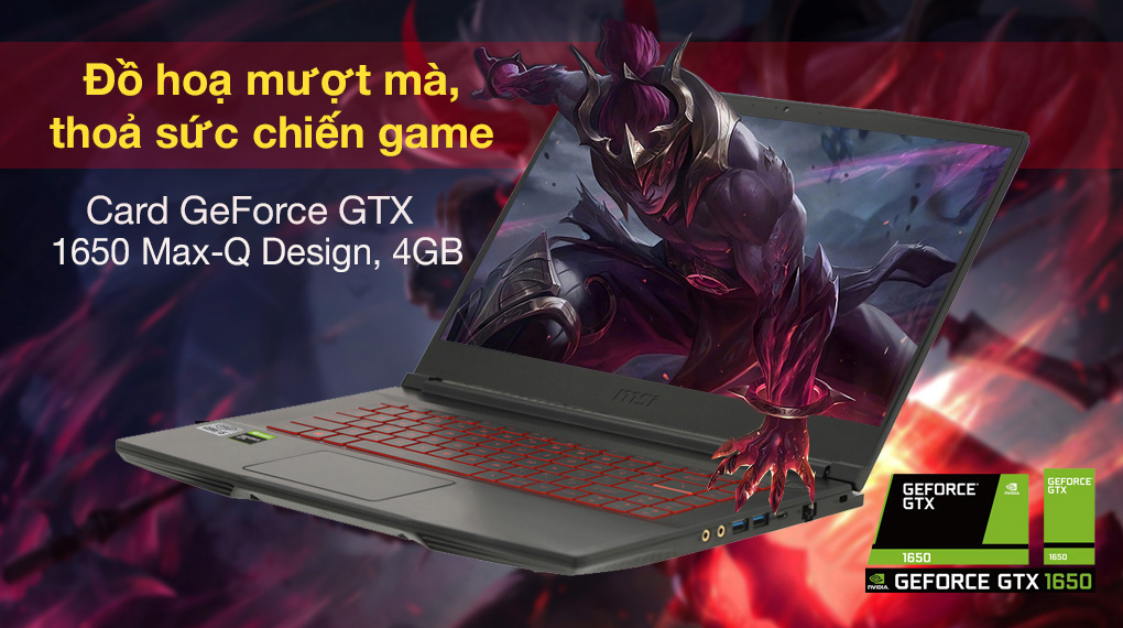 MSI Gaming GF63 Thin 10SC i7 10750H (480VN) - Card đồ hoạ