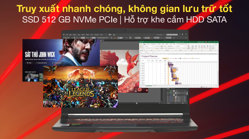 MSI Gaming GF63 Thin 10SC i7 10750H (480VN) - SSD