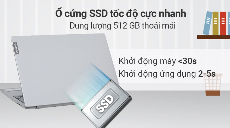 Laptop Lenovo Ideapad S145 15IWL i7 được trang bị ổ cứng SSD 512 GB